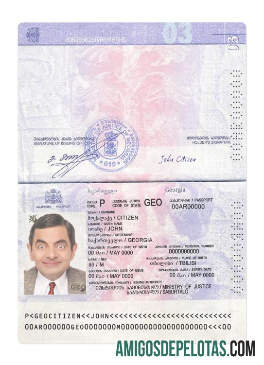 Passaporte da Geórgia versão 2 baixar para verificação